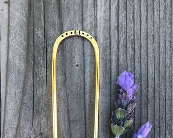 Hair Pin - 6 inch Hair Pin for Thick Hair, Handmade Brass Hair Pin for Long Hair, Hair Fork, Hair Stick, Hair Pin for Curly Hair, Hair Fork