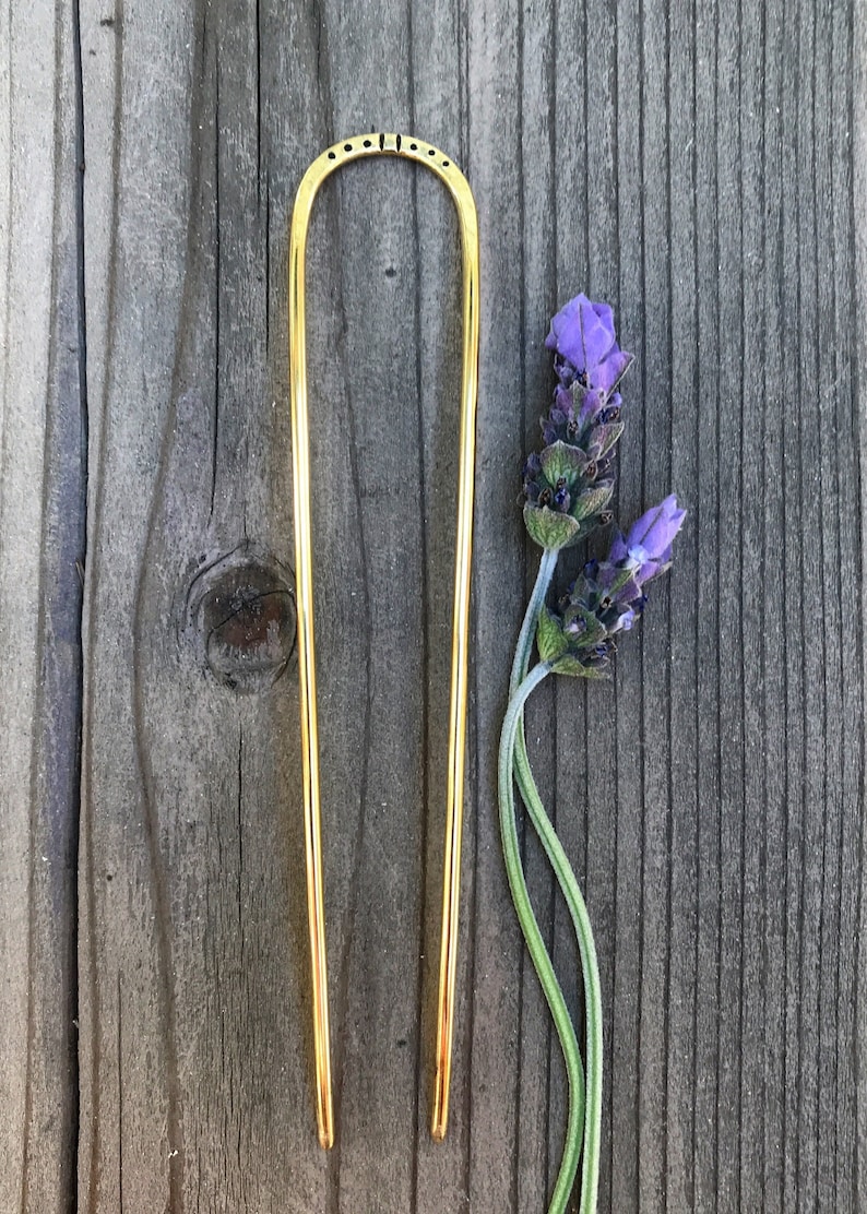 6 inch brass hairpin for long and thick hair.