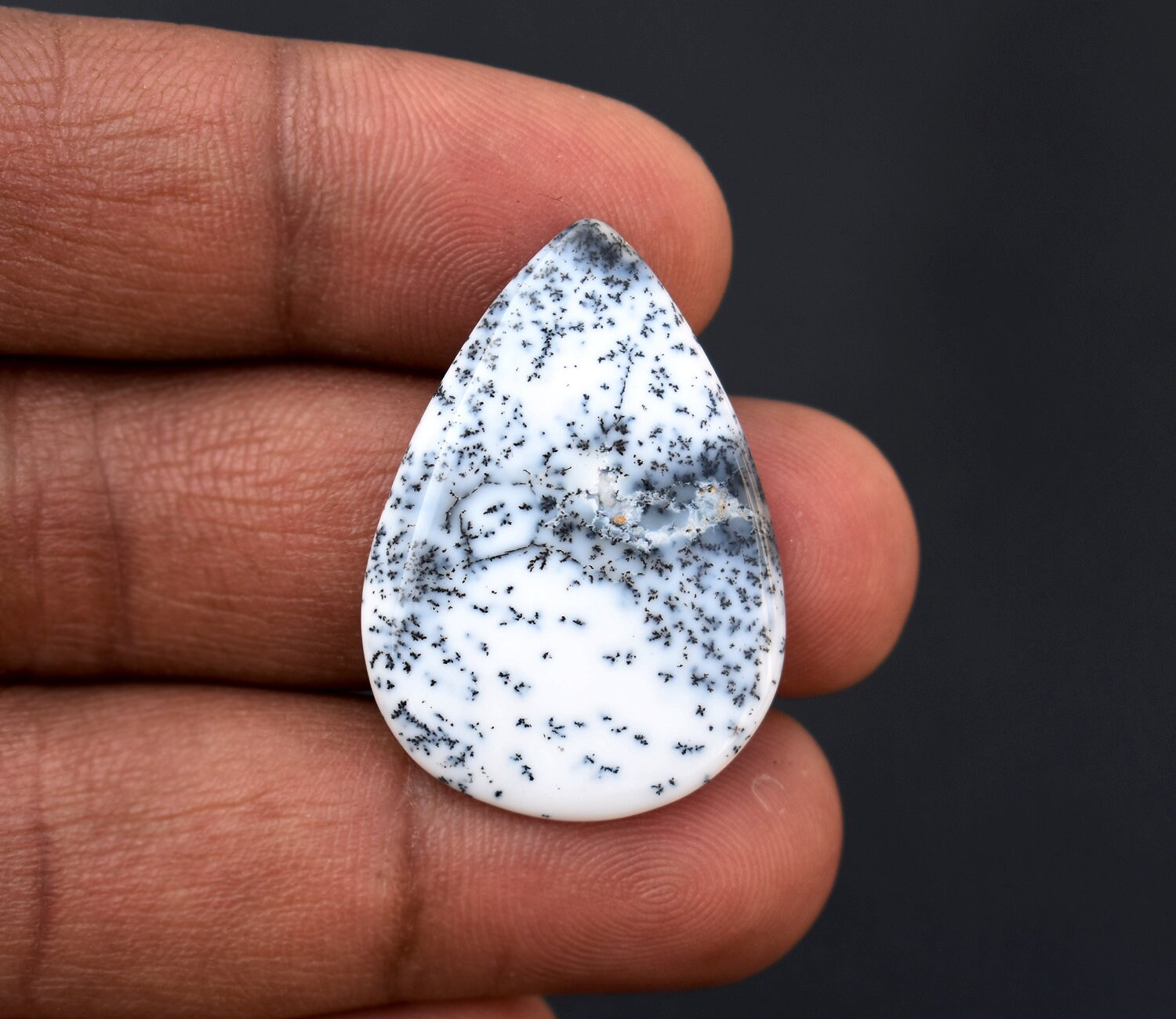 Natural Dendrite Pear Shape Cabochon