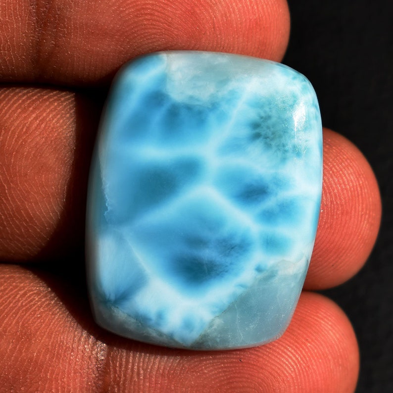 34.78 Ct Natural Dominican Larimar Gemstone Blue Pectolite Larimar Cabochon Jewelry Making Larimar Gemstone 28x22x5 MM AM524