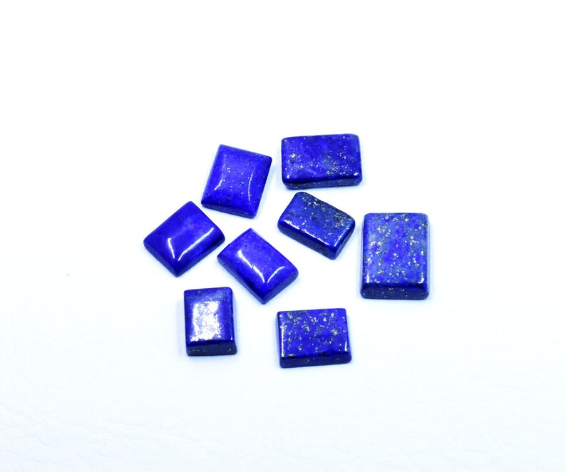 AM408 8 Pieces Rectangle Shape Lapis Cabochon Mix Size Lapis Lazuli Lots Lapis Gemstone for Jewelry 60.3 Cts Lapis Lazuli Gemstone