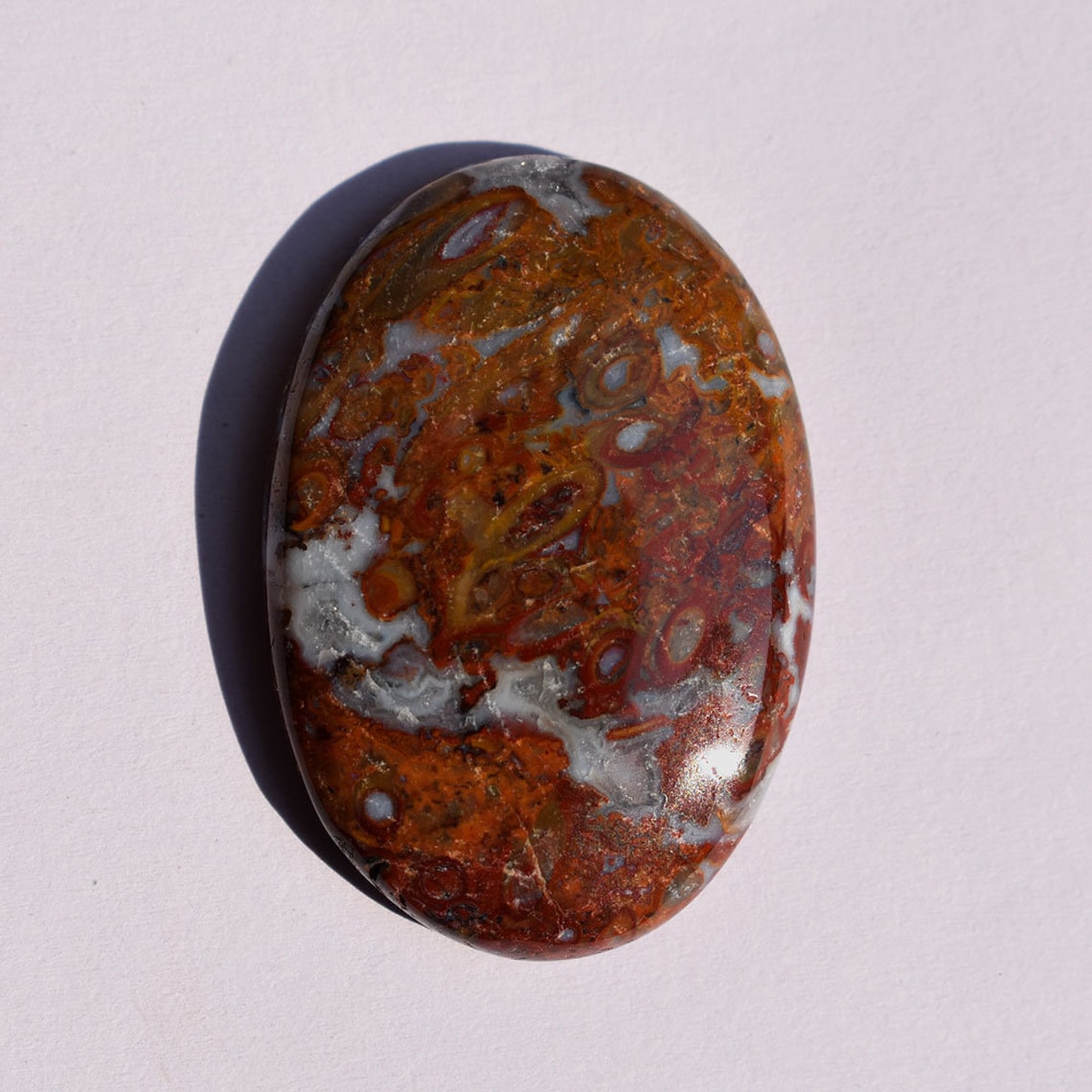 46 Ct Natural Red Plume Agate Gemstone Oval Red Plume Agate Etsy