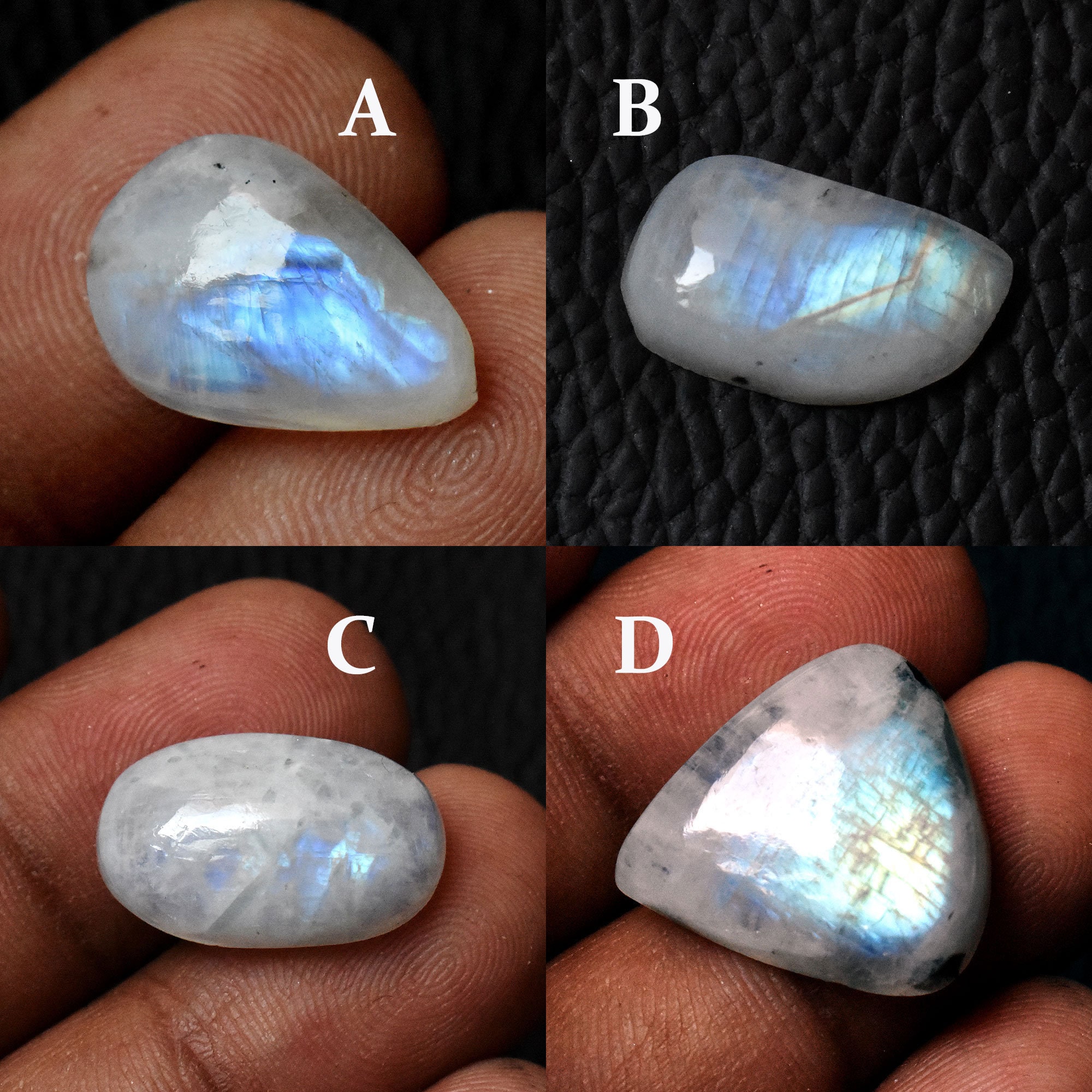 Natural Rainbow Moonstone Cabochon Rainbow Moonstone Etsy