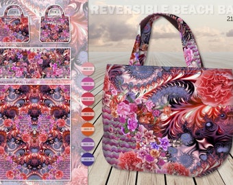 Stenzo Taschenpanel (20,72EUR/m), Taschenstoff pink gemustert, Blüten Muster, Paisley, Canvas Panel, DiY Tasche