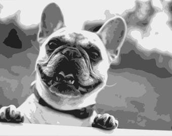 French Bulldog, Frenchie, Layered Papercut Template, Dog Papercutting Portrait, Pet Portrait, Commercial Use, Personal Use