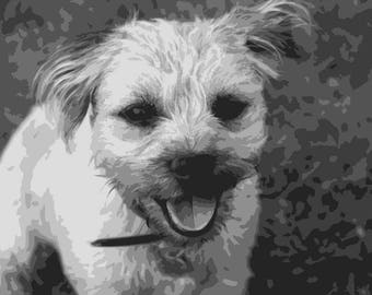 Border Terrier, Layered Papercut Portrait, Papercutting Template, Personal Use, Commercial Use, Dog, Pet Portrait