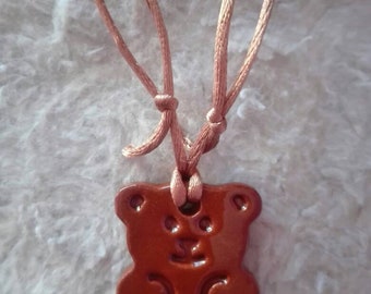 Ceramic teddy Bear Necklace