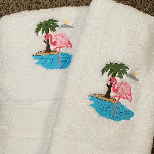 Flamingo Bath Towel - Etsy