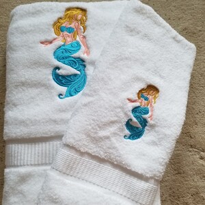 Mermaid bath towel set hotsell