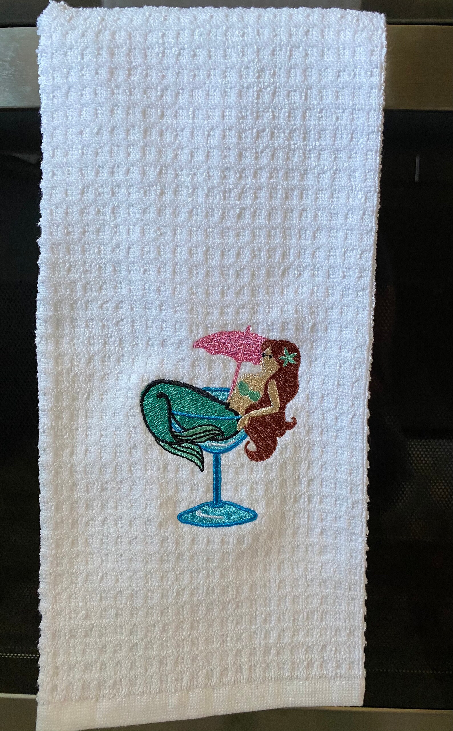 Mermaid Kitchen/Bar Towel Towel color is White Etsy