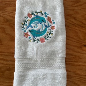 Playful Dolphins Hand Towel