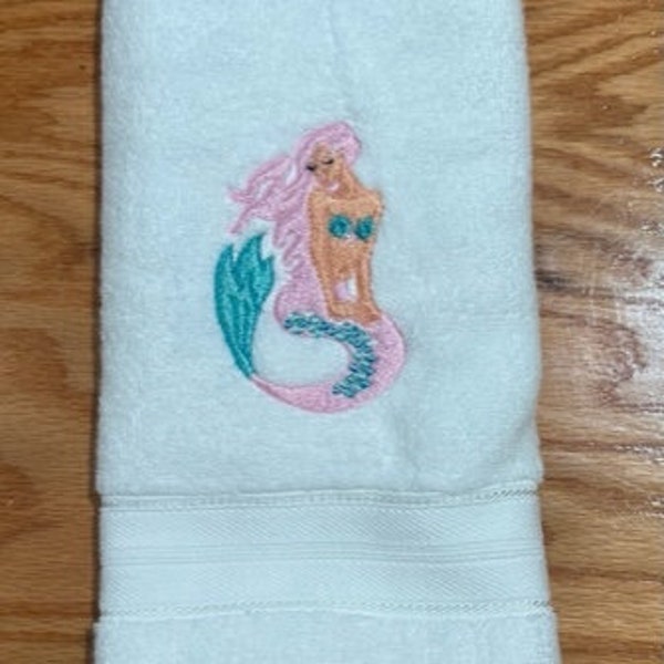 Mermaid Hand Towel Etsy