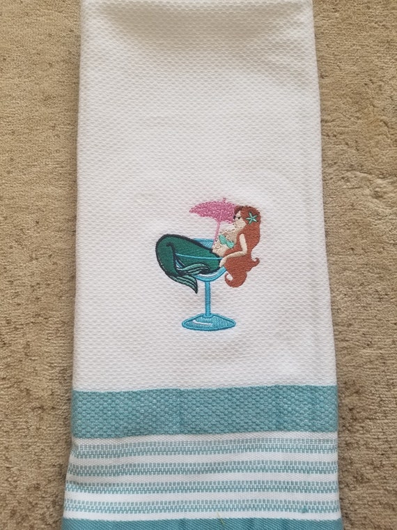 Mermaid Kitchen Bar Towel Etsy