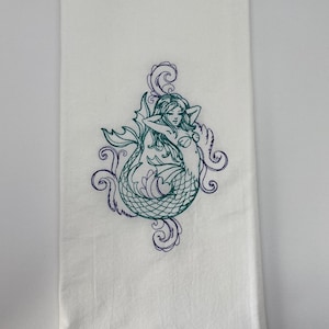 Mermaid on Flour Sack Towel