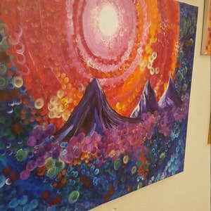 Vibrant Deity, original painting, psychedelic art, 20x24, large canvas, wall art