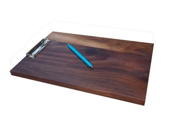 Clipboard - drawing board for Din 4 - wood walnut, wooden clipboard, 33 cm x 24 cm x 1.4 cm