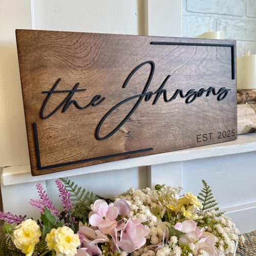 Custom Wedding Sign - Wedding Gifts for Couple - Last Name Sign - Housewarming Gift - Engagement Gift - Established Sign - Rustic Decor Sign