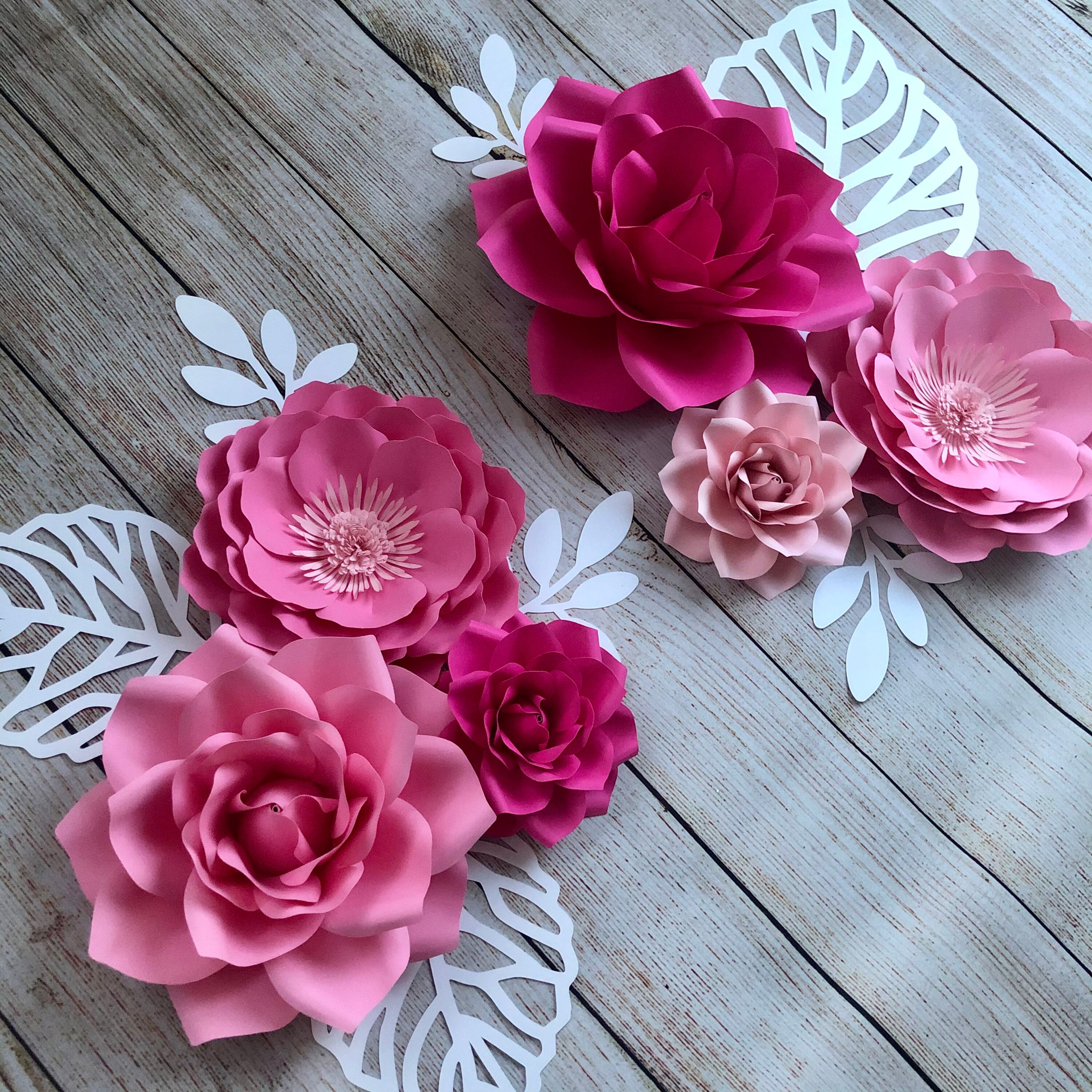 Pink Paper Flowers Wall Decor Ensemble de 6 pièces Fleurs Etsy