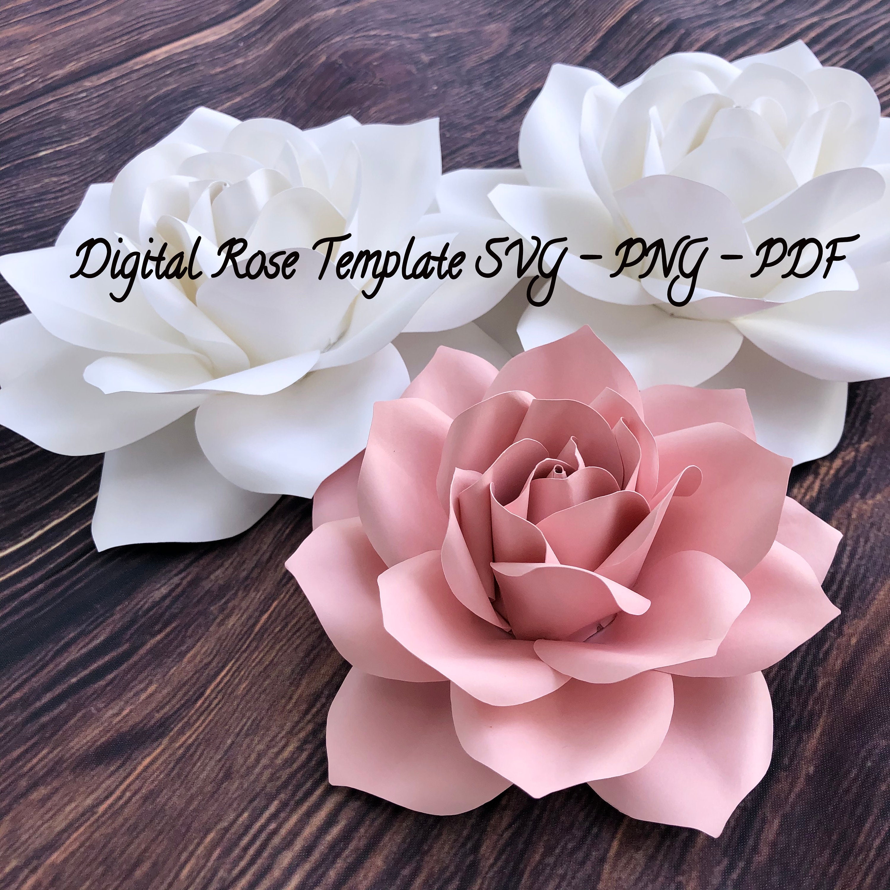 PDF/SVG/PNG Large Melinda Rose Template Spiral Rose Digital - Etsy