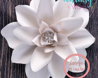 SVG Large Michaela Blossom Template - Paper Flower Digital Template - 14 inch Paper Flower