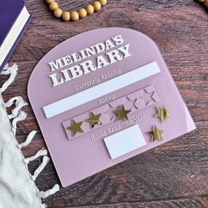 Personalized Book Tracker, Acrylic Library Sign, Magnetic Star Rating and Reading Dashboard, Book Counter, Book Lover Gift, Sign Display