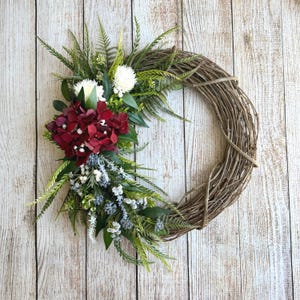 4th of July Wreath for Front Door, Patriotic Wreath, Red White and Blue Decor, American Flag Door Wreath, Americana Flower Porch Decoration