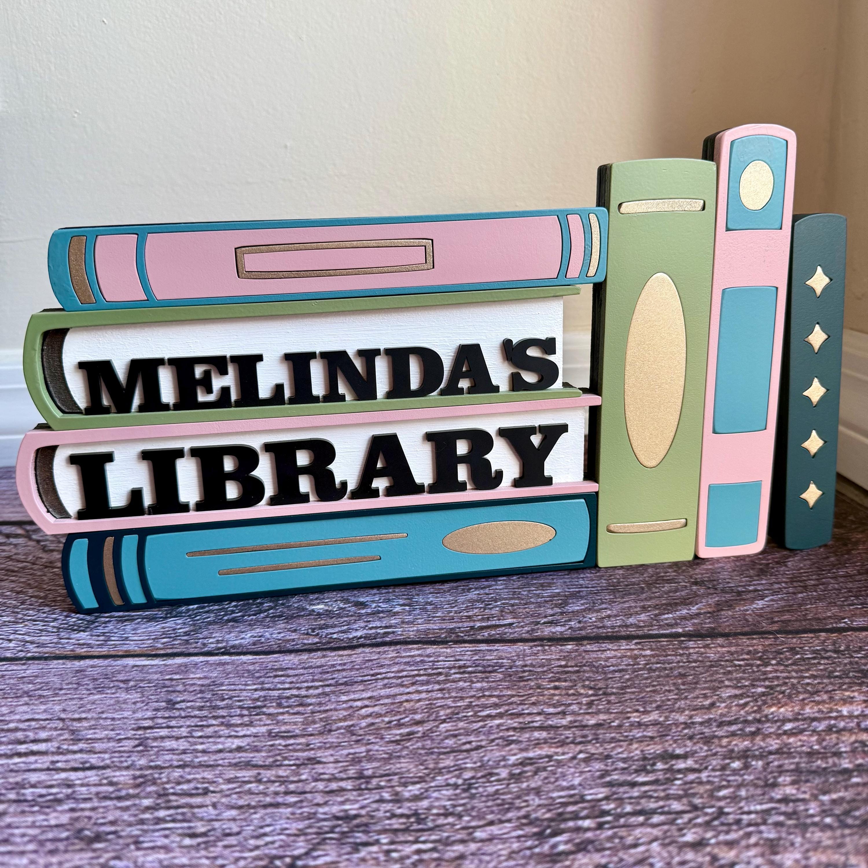 Good Library Names Personalized Library Name Sign - Custom Library Sign - Book Nook Corner ...