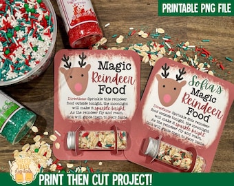 Magic Reindeer Food Card PNG, Printable PNG File, Christmas Card, Reindeer Food Gift, Print-Then-Cut, Cricut, Silhouette