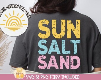 Sun Salt Sand SVG, Distressed Summer SVG, Beach Svg, Summer PNG, Trendy Summer Shirt Design, Summer Sublimation Designs