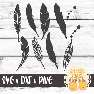 Feather Svg, Feathers, Boho Svg, Feather Bundle, Svg Files, Svg for Cricut, Silhouette, Cut File, Commercial Use