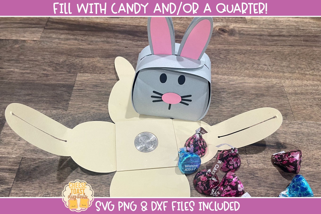 Easter Treat Box SVG Bundle, Bunny Party Favor Box, Fold Over Box ...