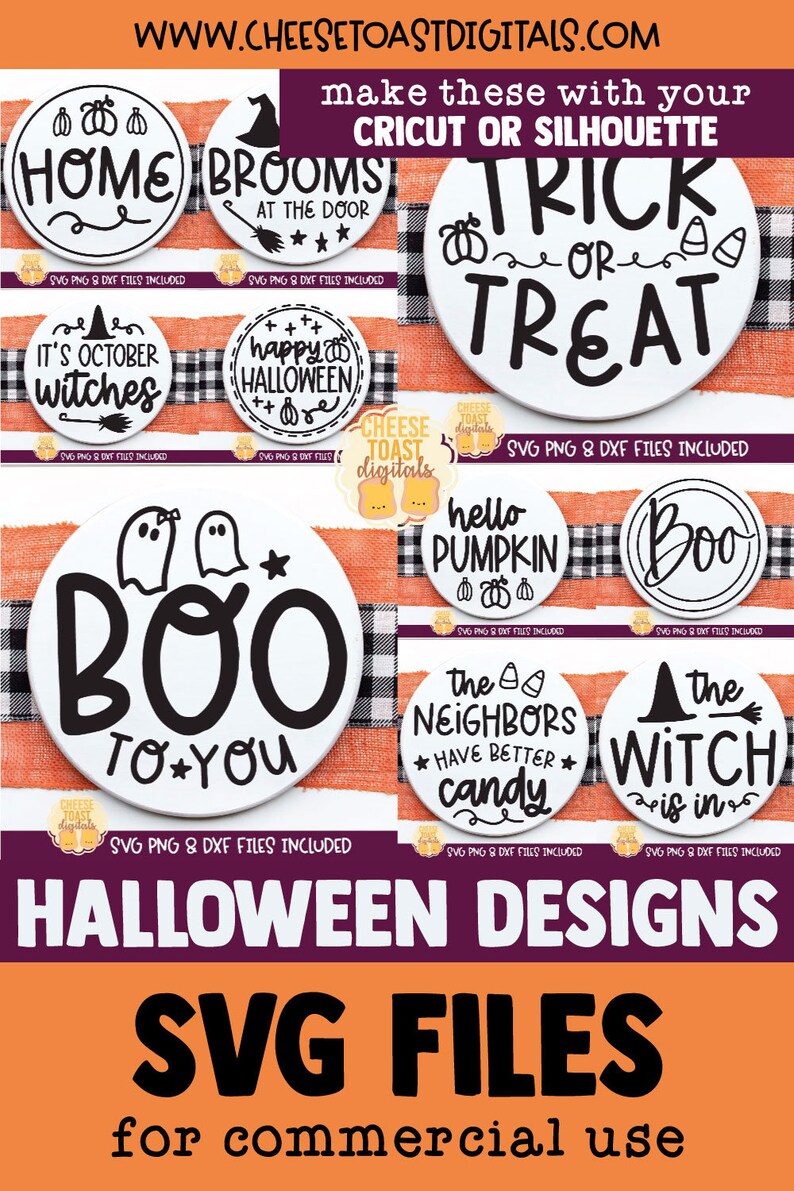 Halloween Door Sign SVG Bundle, Spooky Porch Sign, Front Door Wreath ...