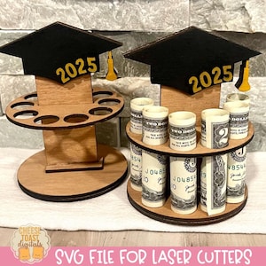 Graduierung Geldkuchen SVG für Laser, Geldhalter SVG, Bargeldhalter Geschenk, Laser-Graduationsdateien, graduierte Kappe Laser-Svg