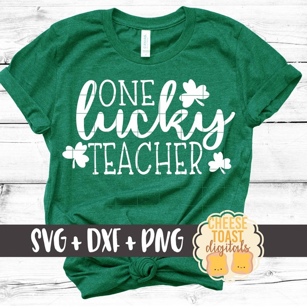 One Lucky Teacher Svg, St. Patrick's Day Svg, Shamrock Svg, Teacher Svg, St. Patty's Svg, Svg Files, Cut File, Svg for Cricut, Silhouette