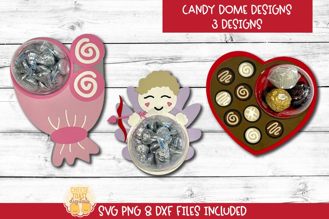Valentine's Day Candy Dome SVG Bundle Candy Holder SVG - Etsy UK