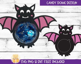 Bat Candy Dome SVG, Halloween Candy Paper Ornaments SVG, Halloween School Party Favor, Trick or Treat Gifts, Cricut, Silhouette