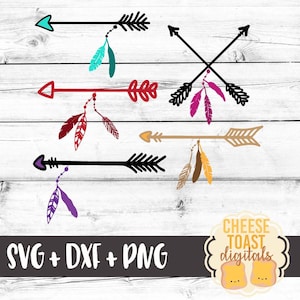 Arrow Svg, Feather Svg, Arrow with Feathers Svg, Feathers and Arrows Svg, Arrow Bundle Svg, Svg Files, Svg for Cricut, Silhouette, Cut File