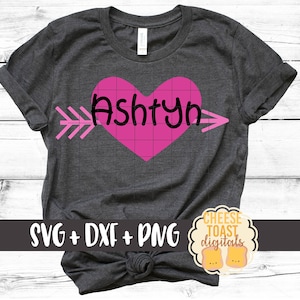Heart with Arrow Svg, Valentine&#39;s Day Svg, Heart Svg, Arrow Svg, Girl&#39;s Valentines Svg, Toddler Svg, Cut File, Svg for Cricut, Silhouette