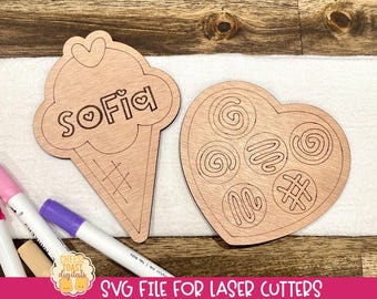Wood Cutout Laser SVG - Valentine's Day SVG, Laser Magnet Files, Cute Love Magnets, Kid's Craft DIY Kits