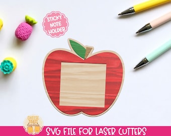 Sticky Note Inhaber SVG - Lehrer Laser SVG, Apple Geschenk für Lehrer