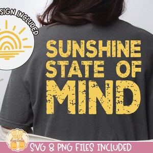Sunshine State of Mind SVG, Distressed Summer SVG, Beach Svg, Summer PNG, Trendy Summer Shirt Design, Summer Sublimation Designs