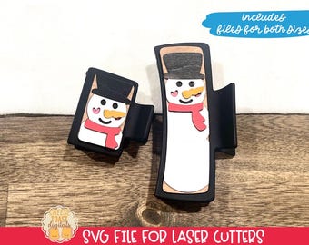 Claw Clip SVG, Christmas Hair Clip SVG, Hair Clip Laser File, Snowman Claw Clip Cut Files, Laser Hair Clip SVG, Laser Claw Clip Designs