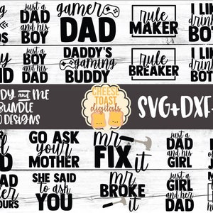 Daddy and Me SVG Bundle, Daddy and Me Matching Shirts, Dad And Daughter Outfits, Dad and Son, Father&#39;s Day Gift, Svg for Cricut, Silhouette