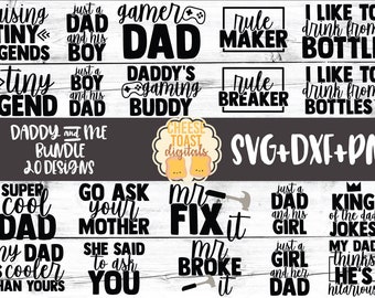 Daddy and Me SVG Bundle, Daddy and Me Matching Shirts, Dad And Daughter Outfits, Dad and Son, Father's Day Gift, Svg for Cricut, Silhouette