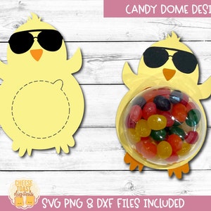 Ostern Küken Candy Dome SVG, Candy Halter SVG, Ostergeschenk, Ostergeschenk, Candy Bauble Ornament, Cricut, Silhouette