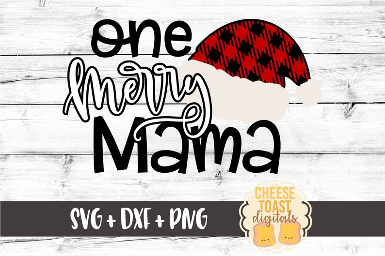 Download One Merry Mama Svg Buffalo Plaid Santa Hat Svg Mom Christmas | Etsy