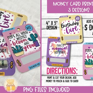 Geburtstagskarte zum Ausdrucken, Geburtstagskarte, Happy Birthday Design, Geschenkkartenhalter, Print-Then-Cut, Geburtstagsgeschenk PNG Datei, Einhorn Karte