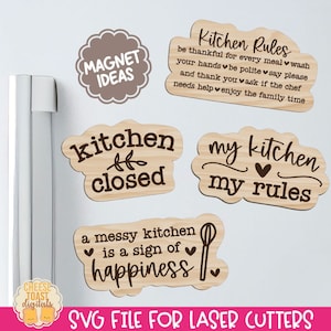 Kitchen Magnet SVG, Laser Magnet File, Laser Cut Files, Funny Kitchen Sayings, Fridge Magnets, Kitchen Laser SVG, Wood Magnet Designs