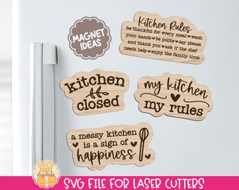 Kitchen Magnet SVG, Laser Magnet File, Laser Cut Files, Funny Kitchen Sayings, Fridge Magnets, Kitchen Laser SVG, Wood Magnet Designs