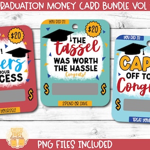 Tarjeta de graduación imprimible, tarjeta de dinero, tarjeta de graduación divertida, titular de dinero, titular de la tarjeta de regalo, imprimir y luego cortar, regalo para graduados, archivo PNG
